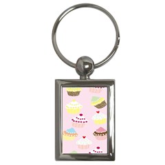 Cupcakes Wallpaper Paper Background Key Chains (rectangle)  by Celenk