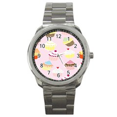 Cupcakes Wallpaper Paper Background Sport Metal Watch