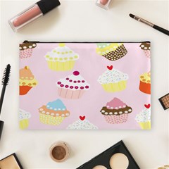 Cupcakes Wallpaper Paper Background Cosmetic Bag (large)  by Celenk