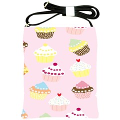 Cupcakes Wallpaper Paper Background Shoulder Sling Bags by Celenk