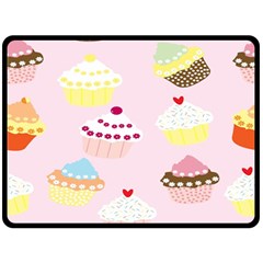 Cupcakes Wallpaper Paper Background Fleece Blanket (large)  by Celenk