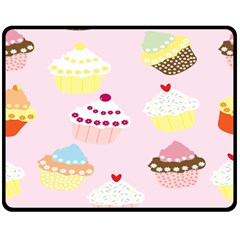 Cupcakes Wallpaper Paper Background Fleece Blanket (medium)  by Celenk