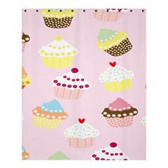 Cupcakes Wallpaper Paper Background Shower Curtain 60  X 72  (medium)  by Celenk