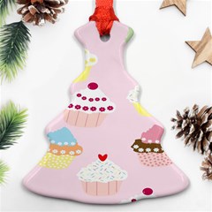 Cupcakes Wallpaper Paper Background Ornament (christmas Tree)  by Celenk