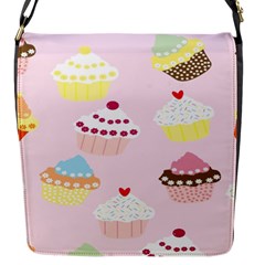 Cupcakes Wallpaper Paper Background Flap Messenger Bag (s) by Celenk