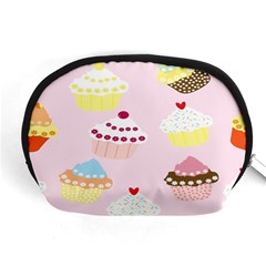 Cupcakes Wallpaper Paper Background Accessory Pouches (medium)  by Celenk