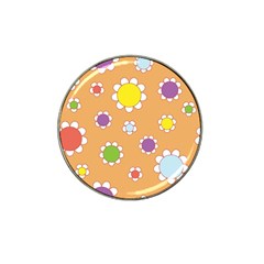 Floral Flowers Retro 1960s 60s Hat Clip Ball Marker (10 Pack) by Celenk