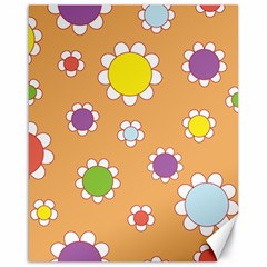 Floral Flowers Retro 1960s 60s Canvas 16  X 20   by Celenk