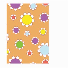 Floral Flowers Retro 1960s 60s Large Garden Flag (two Sides) by Celenk