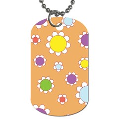 Floral Flowers Retro 1960s 60s Dog Tag (two Sides) by Celenk