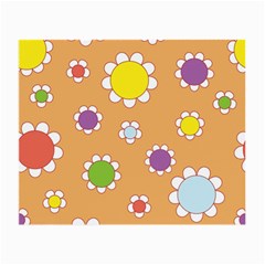 Floral Flowers Retro 1960s 60s Small Glasses Cloth (2-side) by Celenk