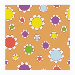 Floral Flowers Retro 1960s 60s Medium Glasses Cloth (2-side) by Celenk