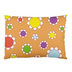 Floral Flowers Retro 1960s 60s Pillow Case by Celenk