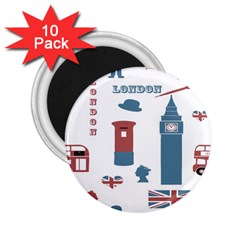 London Icons Symbols Landmark 2 25  Magnets (10 Pack)  by Celenk