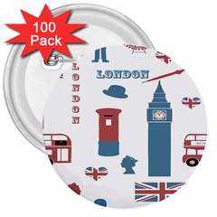 London Icons Symbols Landmark 3  Buttons (100 Pack)  by Celenk