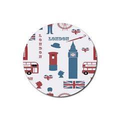 London Icons Symbols Landmark Rubber Coaster (round)  by Celenk