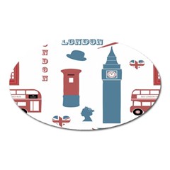 London Icons Symbols Landmark Oval Magnet by Celenk