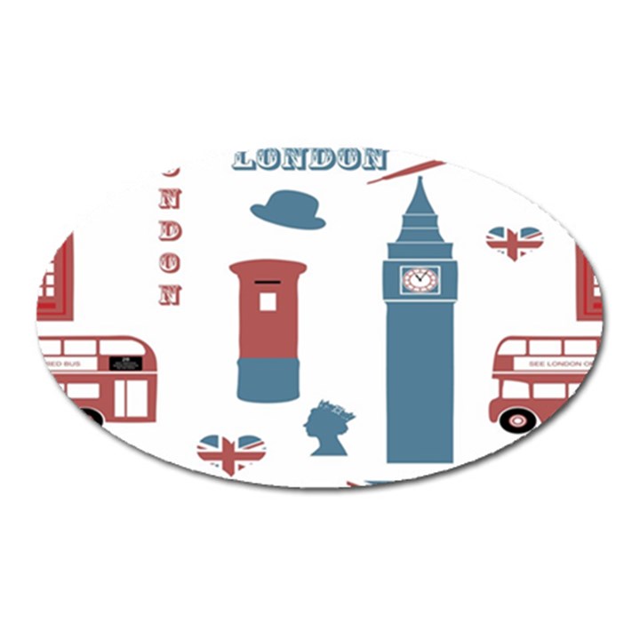 London Icons Symbols Landmark Oval Magnet