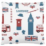 London Icons Symbols Landmark Large Flano Cushion Case (Two Sides) Front