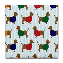 Dachshund Dog Cartoon Art Tile Coasters