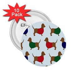 Dachshund Dog Cartoon Art 2.25  Buttons (10 pack) 