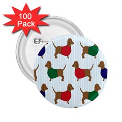 Dachshund Dog Cartoon Art 2.25  Buttons (100 pack) 