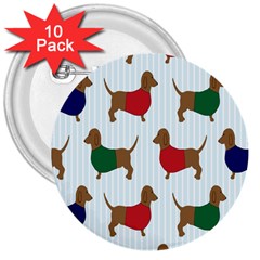 Dachshund Dog Cartoon Art 3  Buttons (10 pack) 