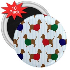 Dachshund Dog Cartoon Art 3  Magnets (10 pack) 