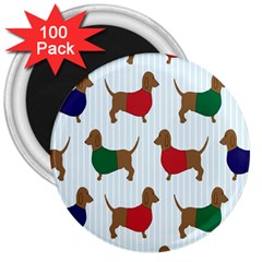 Dachshund Dog Cartoon Art 3  Magnets (100 pack)