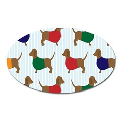 Dachshund Dog Cartoon Art Oval Magnet by Celenk