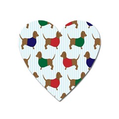 Dachshund Dog Cartoon Art Heart Magnet