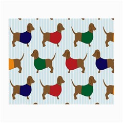 Dachshund Dog Cartoon Art Small Glasses Cloth by Celenk