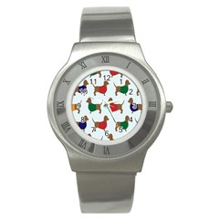 Dachshund Dog Cartoon Art Stainless Steel Watch