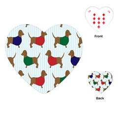 Dachshund Dog Cartoon Art Playing Cards (Heart) 