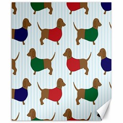 Dachshund Dog Cartoon Art Canvas 8  x 10 