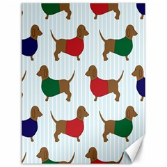 Dachshund Dog Cartoon Art Canvas 12  x 16  