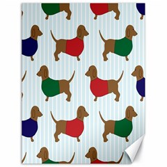 Dachshund Dog Cartoon Art Canvas 18  x 24  