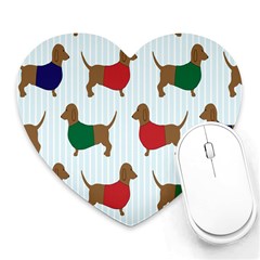 Dachshund Dog Cartoon Art Heart Mousepads