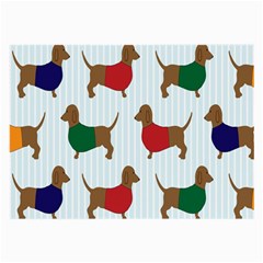 Dachshund Dog Cartoon Art Large Glasses Cloth