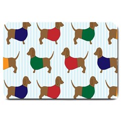 Dachshund Dog Cartoon Art Large Doormat  by Celenk