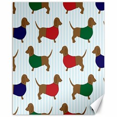 Dachshund Dog Cartoon Art Canvas 11  x 14  