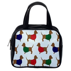 Dachshund Dog Cartoon Art Classic Handbags (One Side)