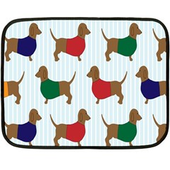 Dachshund Dog Cartoon Art Double Sided Fleece Blanket (Mini) 