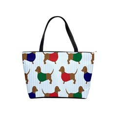 Dachshund Dog Cartoon Art Shoulder Handbags