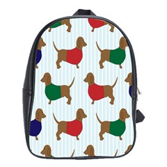 Dachshund Dog Cartoon Art School Bag (Large)