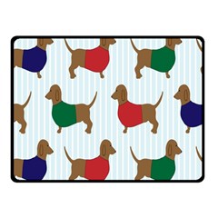 Dachshund Dog Cartoon Art Fleece Blanket (Small)