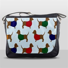 Dachshund Dog Cartoon Art Messenger Bags