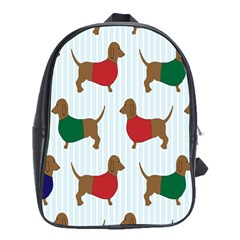 Dachshund Dog Cartoon Art School Bag (XL)