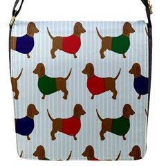 Dachshund Dog Cartoon Art Flap Messenger Bag (S)