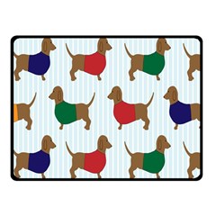 Dachshund Dog Cartoon Art Double Sided Fleece Blanket (Small) 